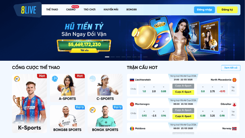 Nhà cái 8LIVE uy tín, chất lượng hàng đầu